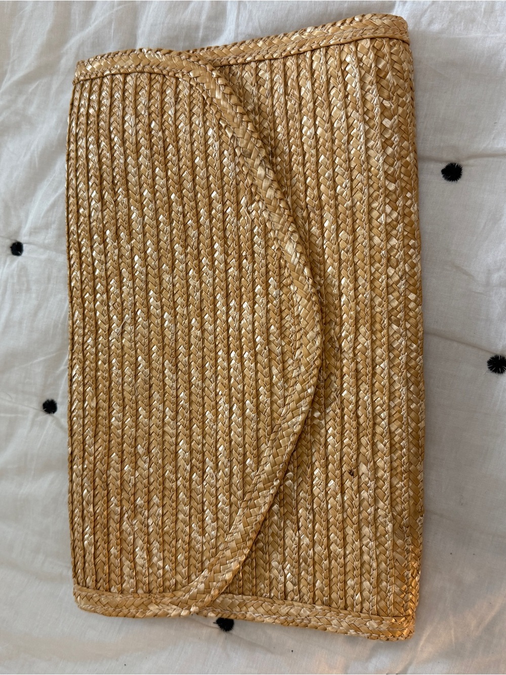 Woven Straw Clutch Wristlet in Natural